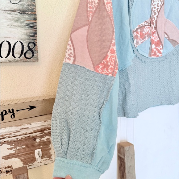 POL Blue and Pink Patchwork Sweatshirt - Picture 6 of 9